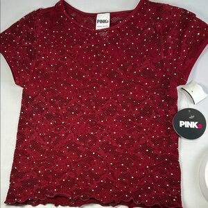 Women’s M bedazzled crop top Cabernet NWT